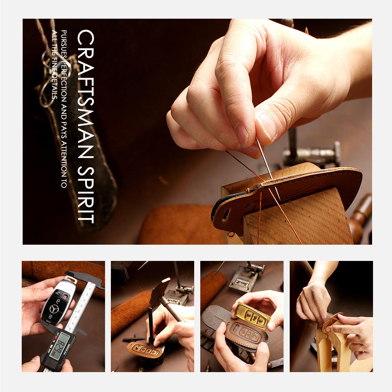 Genuine leather handmade key case suitable for Ford key case Ford F-150 Raptor pickup truck car key case