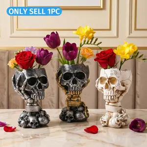 Halloween Gothic Skull Hand Planter, Resin Garden Decoration, Succulent Flower Pot, Party Decor, Home Floral Display, Balcony Garden Ornament
