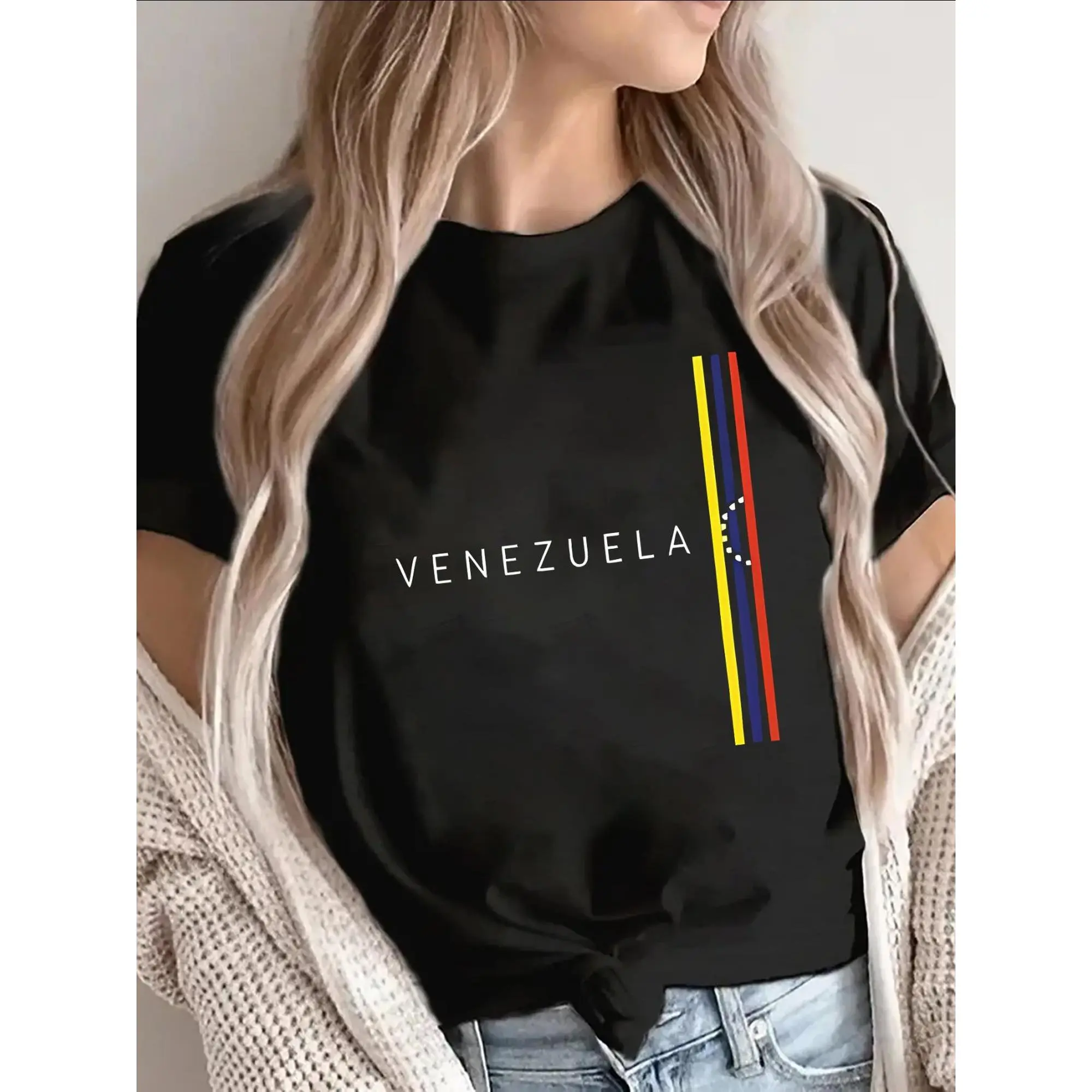 Venezuela Flag T-Shirt -  Bold National Colors with Venezuelan Design, Machine Washable Comfortable Fit for Daily Outfits, Travel & Home, Year-Round Suitable for Seasons