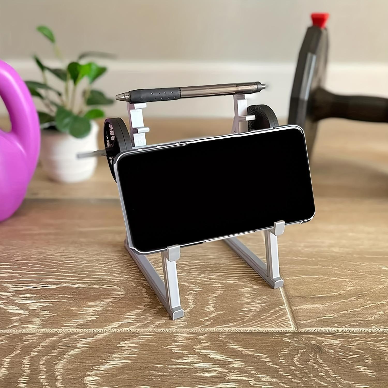 Squat Rack Pen Holder, 2/3 Counts Mini Barbell Rack Pen Holder, Desktop Squat Rack with Barbells & Weights, Fun Desk Accessories
