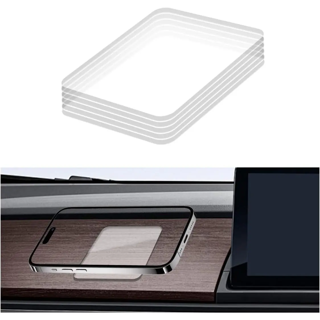 Dashboard Anti-Slip Mat, 2.95" x 2.48" Transparent Traceless Auto  Sticky Gel Pad, Washable &  Double-Sided Gripping Pad for , Office,  (5PCS)