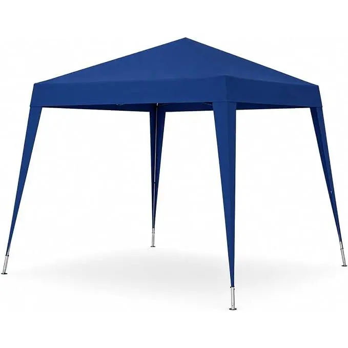 10x10 Pop Up Canopy Tent with Slant Legs, Instant Shade, Navy Blue | Slant-leg steel frame, fabric leg skirts, UV- and water-resistant canopy, for patios, parties, camping and events