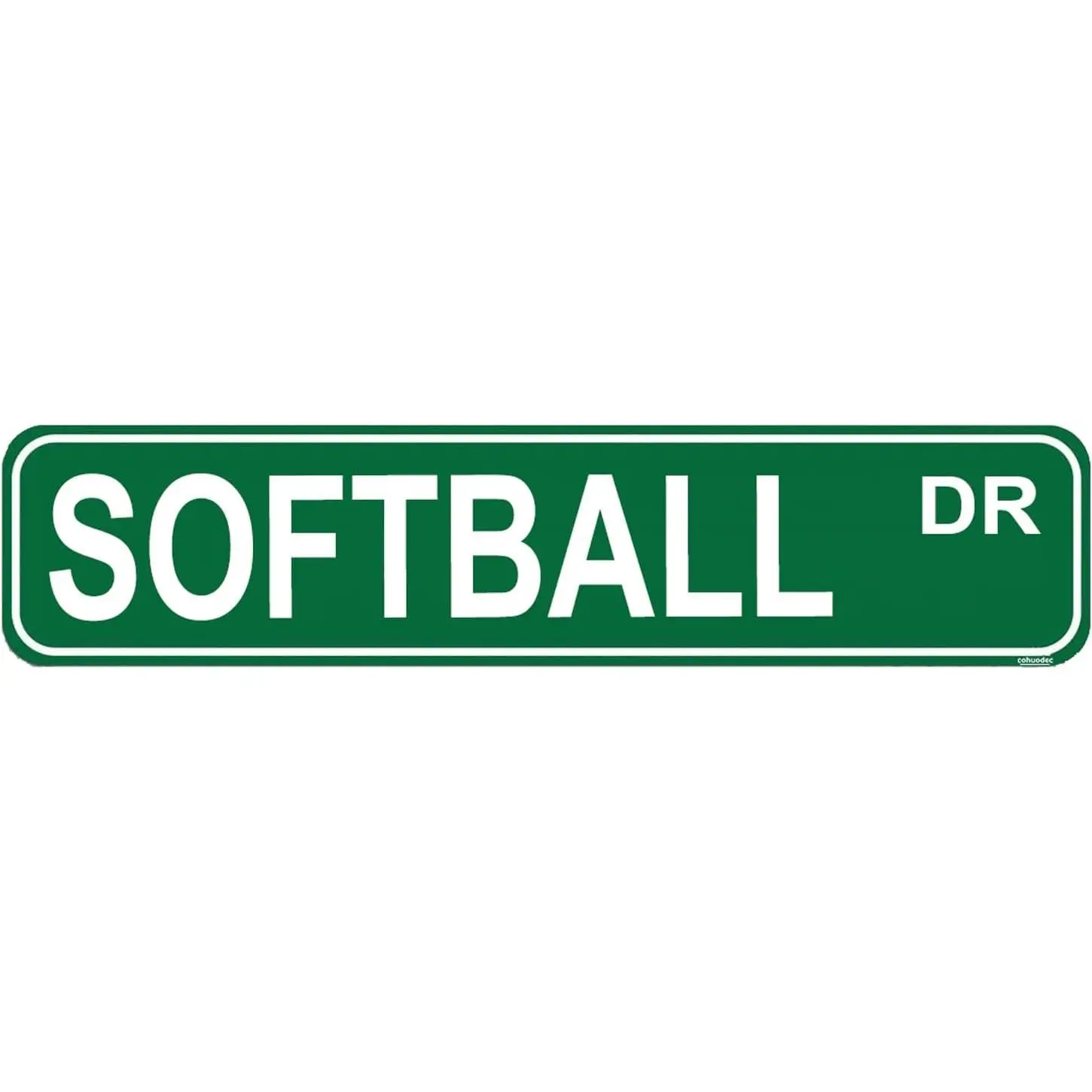 Vintage Tin Softball DR Decorative Wall Sign - 16x4 Inch Metal Home Decor for Sports Room, Bedroom - Retro Sports Fan Gift