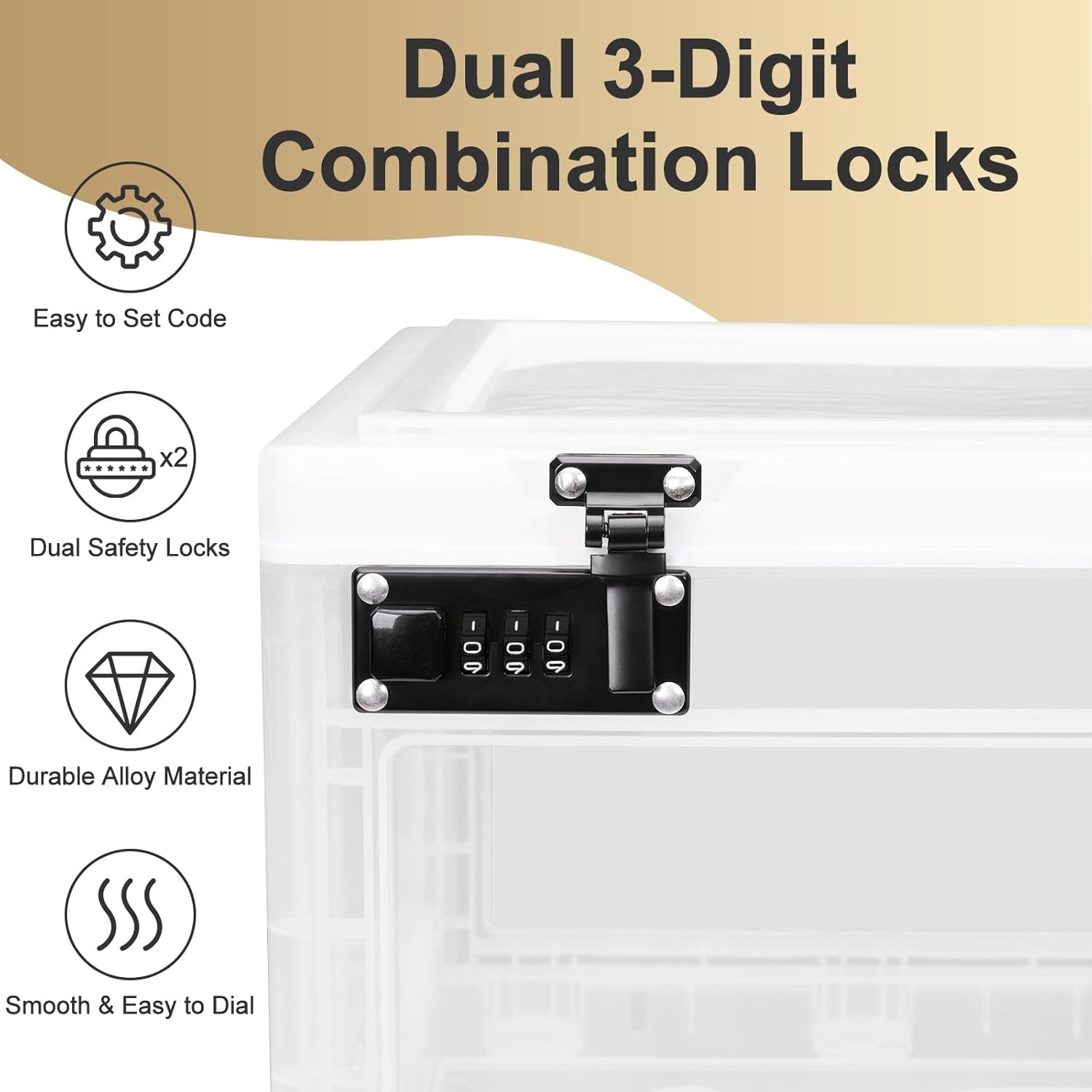 Large Lock Box for Personal Items, 24 Litre Combination Lockable Storage Box for Office Locker/School//Snacks/Phone Jail//