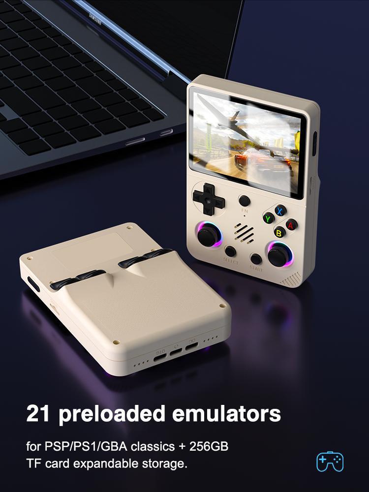RG36 PRO Retro Handheld Game Console with 3.5 Inch IPS Screen Linux System Multiple Color Options Black Purple White
