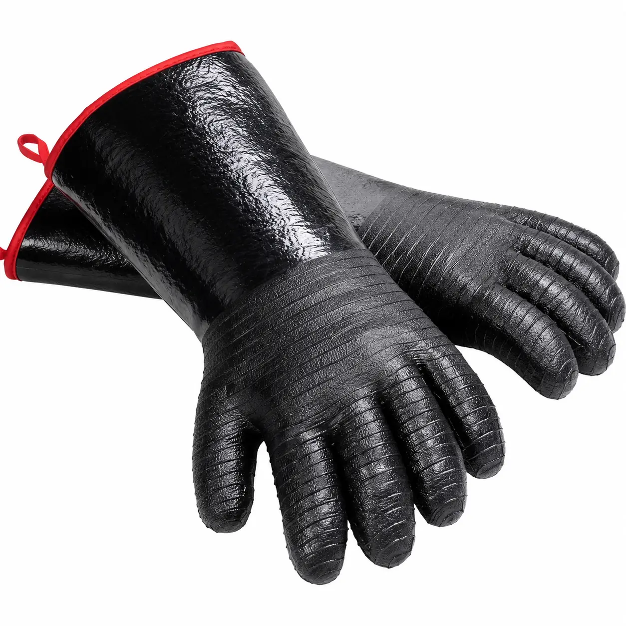 Heavy-Duty 14-Inch Heat-Resistant Grill Gloves with Neoprene Coating—Withstands Up to 932°F, Waterproof & Oil-Resistant for BBQ, Smoking, Baking, Frying, and Oven Use—Extended Cuff Protection for Hands and Forearms