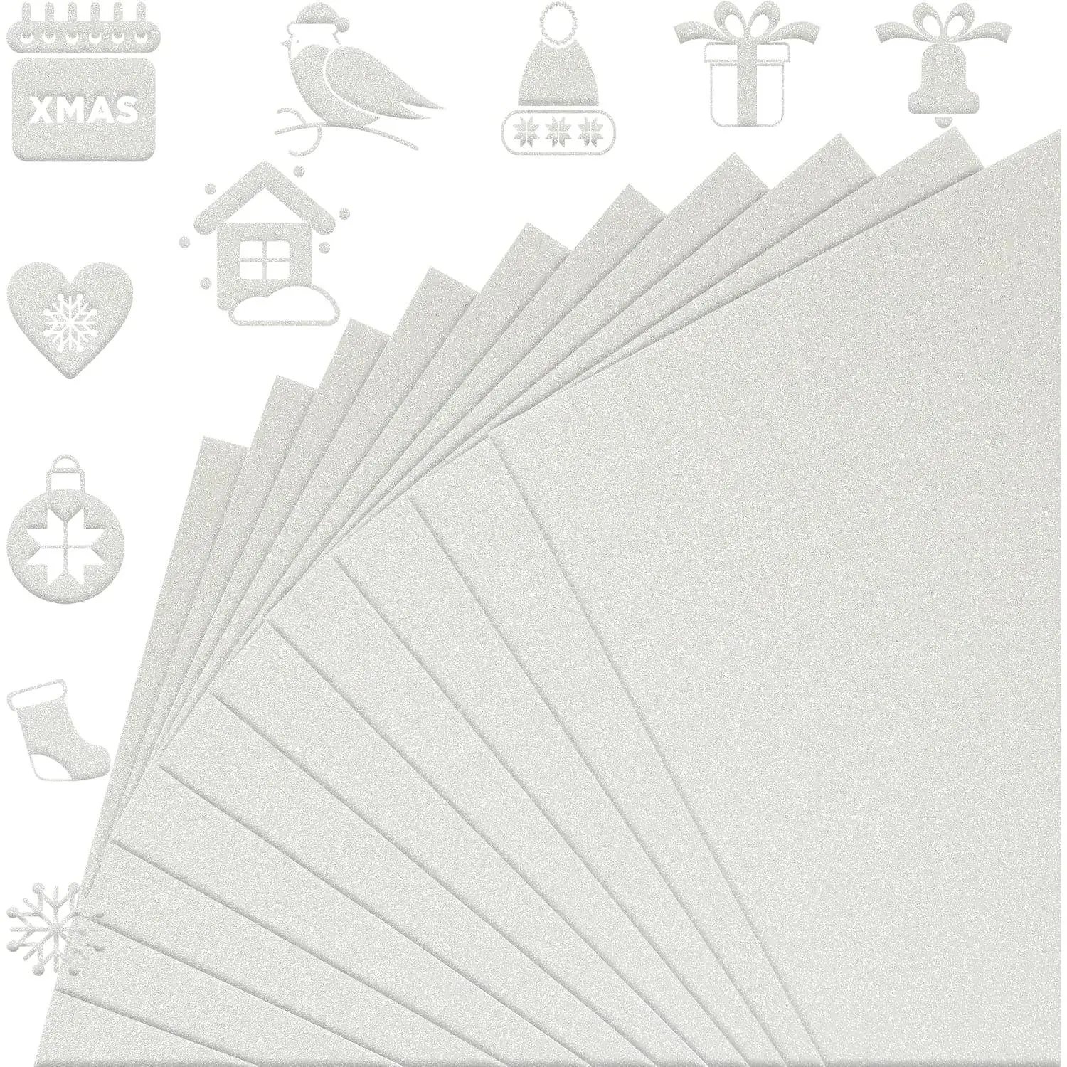 20 Sheets White Glitter Cardstock Paper | A4 Glitter Paper for Crafts, Birthday and Wedding Party decorations and Other DIY Projects, 250GSM/92lb