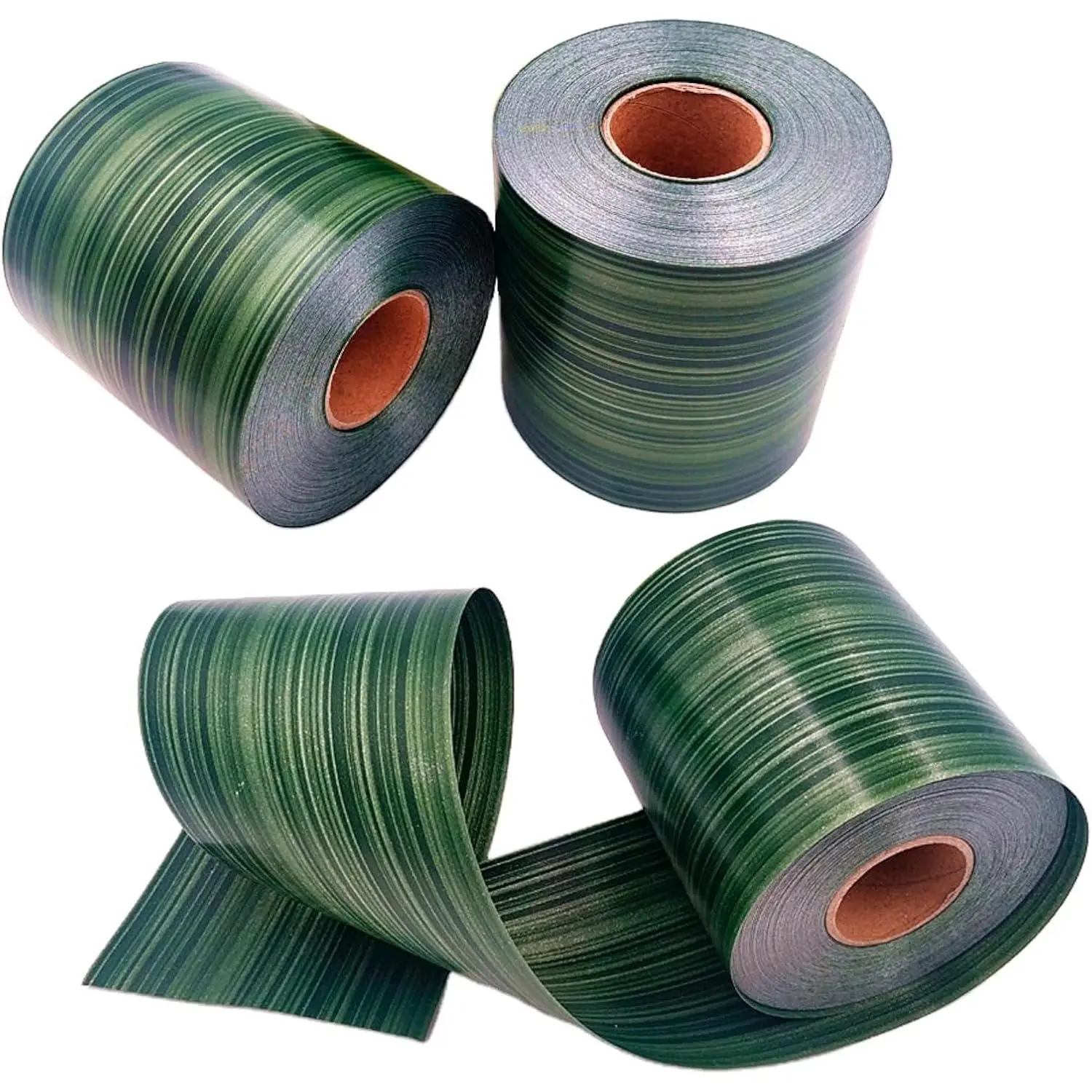 4" x 50 Yard Satin Waterproof Poly Ribbon for Floral Craft Decoration Indoor Outdoor Wrap Holiday Decorating Wedding Bouquet Art Crafts (3 Packs Green)
