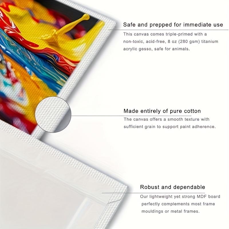 Set of 4 Canvas Boards for Painting, Acid-Free Blank Panels Ideal for Art Classes & Parties, Perfect for Artists & Beginners, Art Craft Supplies