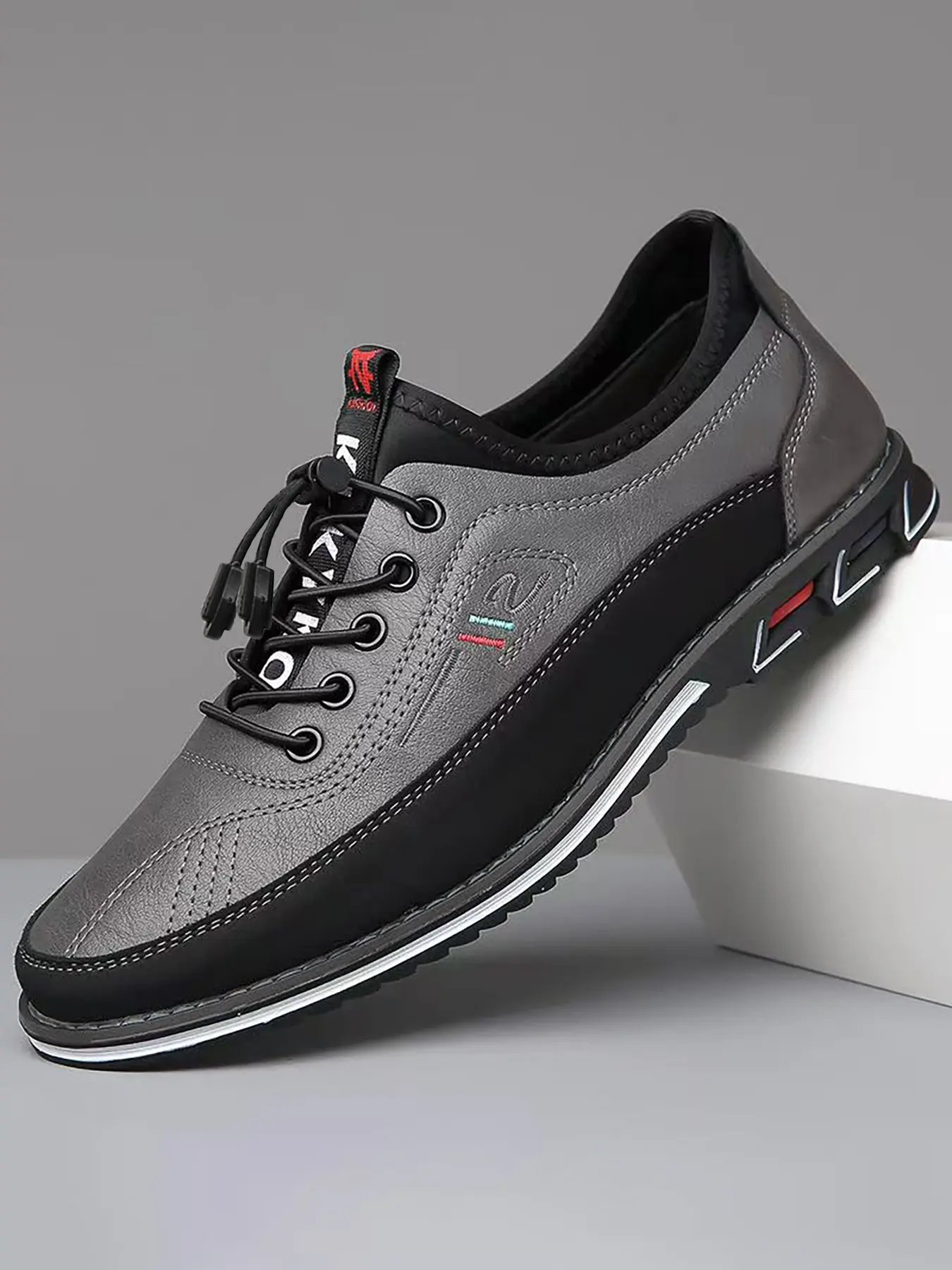 Men's Business Casual Shoes, PU Leather Upper & PVC Leather Sole, Plain Design, All-Season Comfortable Footwear for Men