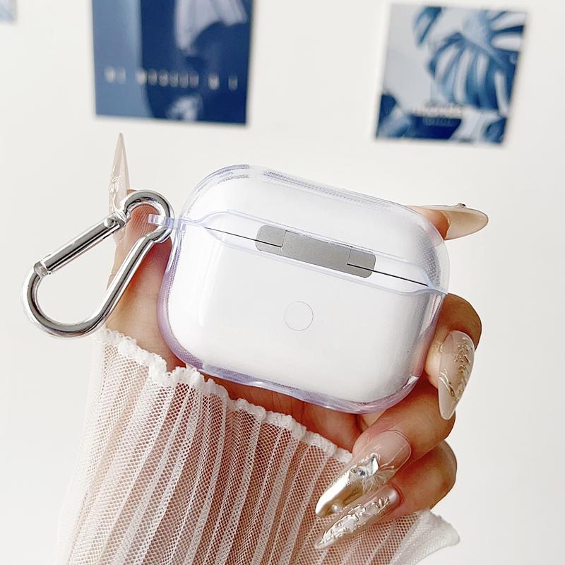 Butterfly Floral Dream Pattern TPU Soft Protective Case for Apple AirPods 4/3/2/1/Pro/Pro2 Transparent Earphone Cover with Keychain Attachment