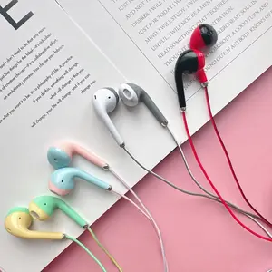 6 Pairs Wired In-Ear Headphones, Macaron Color Dual-Tone, Stylish and Portable, Perfect for Trendy Individuals, Fashionable Earbuds