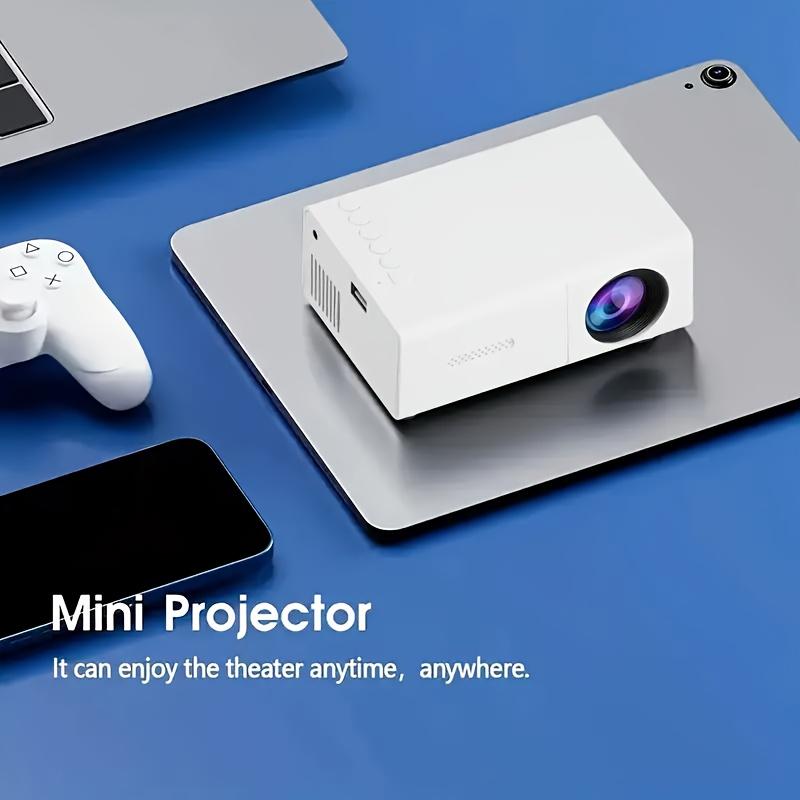 Portable Mini Projector - Native 720P - Compatible with IOS, Android, Windows, Etc. - with Remote Control - Suitable for Smartphones, PS4 And USB Devices