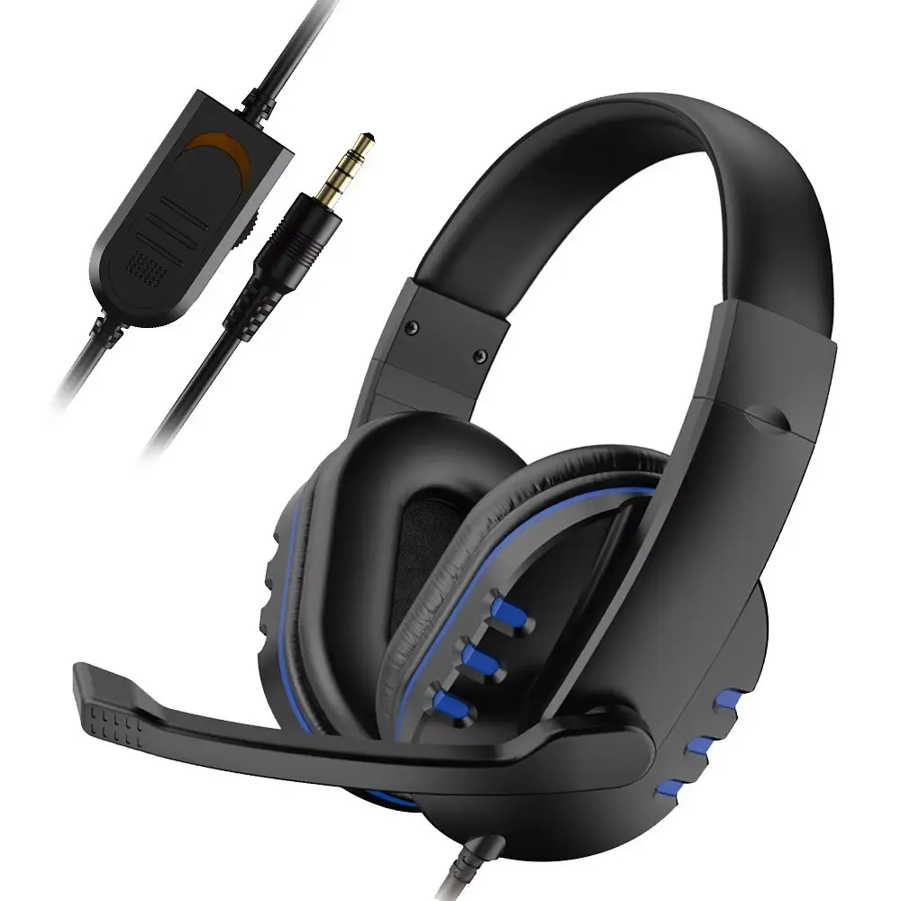 3.5mm Wired Gaming Headset, Earphones for Ps4 Playstation 4, PC Chat Computer, Includes Microphone, Ideal for Games and Music