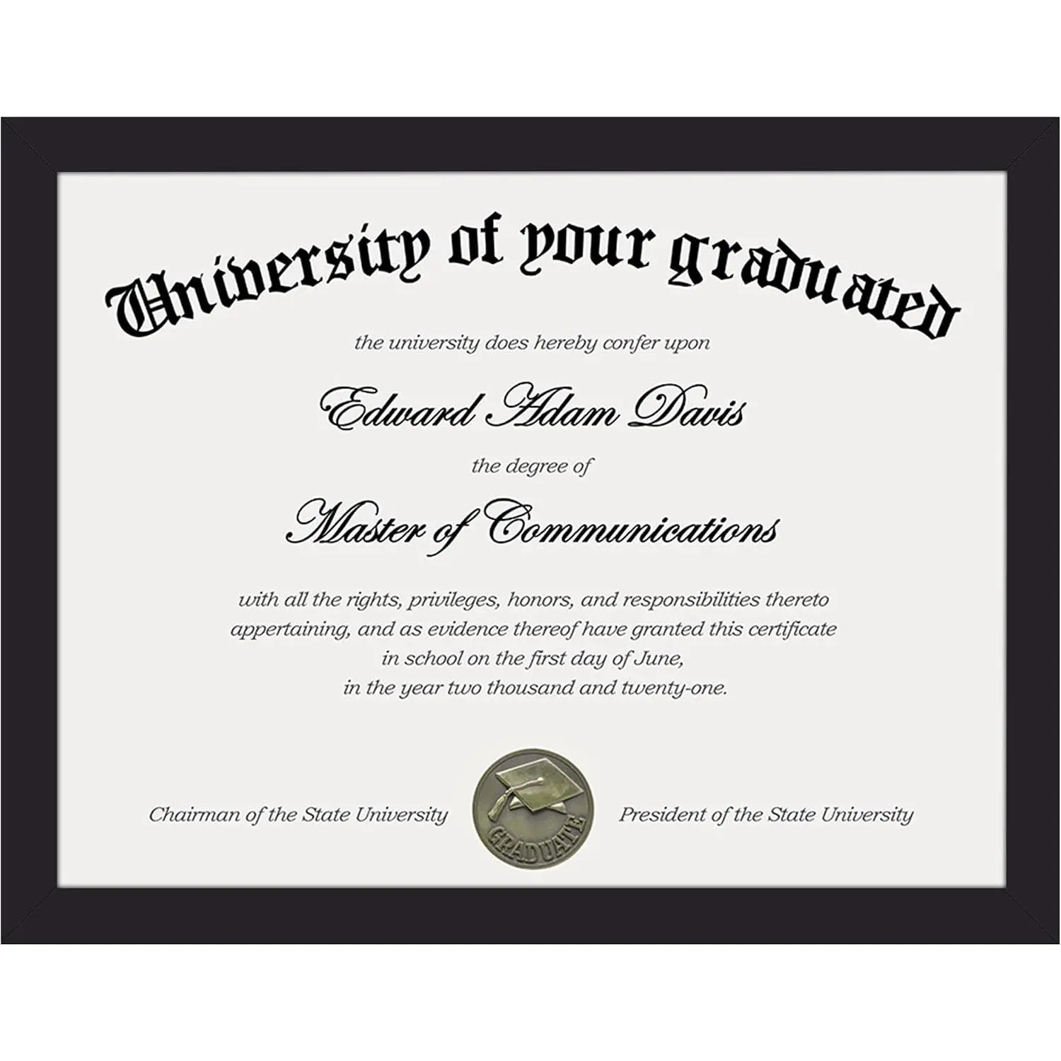 Certificate Frame, 8.5 by 11 Diploma Frames, 1 Pack, Black | Clear Plexiglass, 8.5x11 Document  Frames for Gallery Wall and Tabletop, Graduation