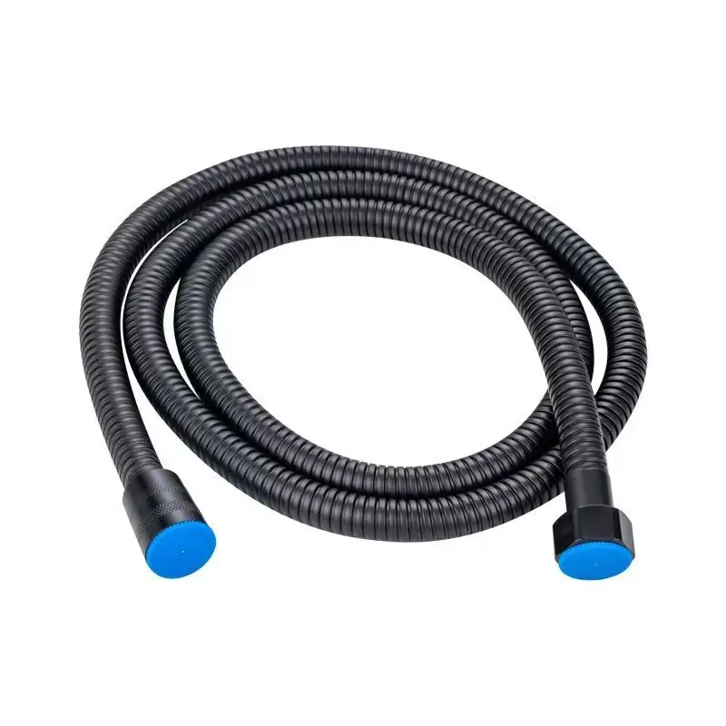 1.5M Black Stainless Steel Shower Hose, Flexible Bathroom Shower Head Hose Pipe with Washers, Durable Replacement Water Pipe