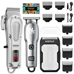 HIENA men's electric hair clipper, USB rechargeable, electric gradient electric hair clipper, zero gap T-shaped blade, detail trimmer, electric foil shaver, complete hair and beauty set, men's holiday gift