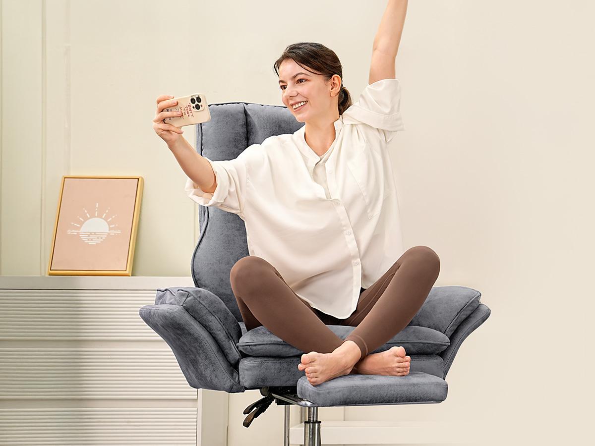 [New Year]HOMRELEXA Big and Tall Office Chair, Flip ArmresHOMRELEXA Big and Tall Office Chair, 400lbs Executive Ergonomic Computer Gaming Desk Chair with Foot Rest, Flip-Up Armrests for Pets & Cross Legged Sitting, Premium Tech Fabric Wide Seat Recline