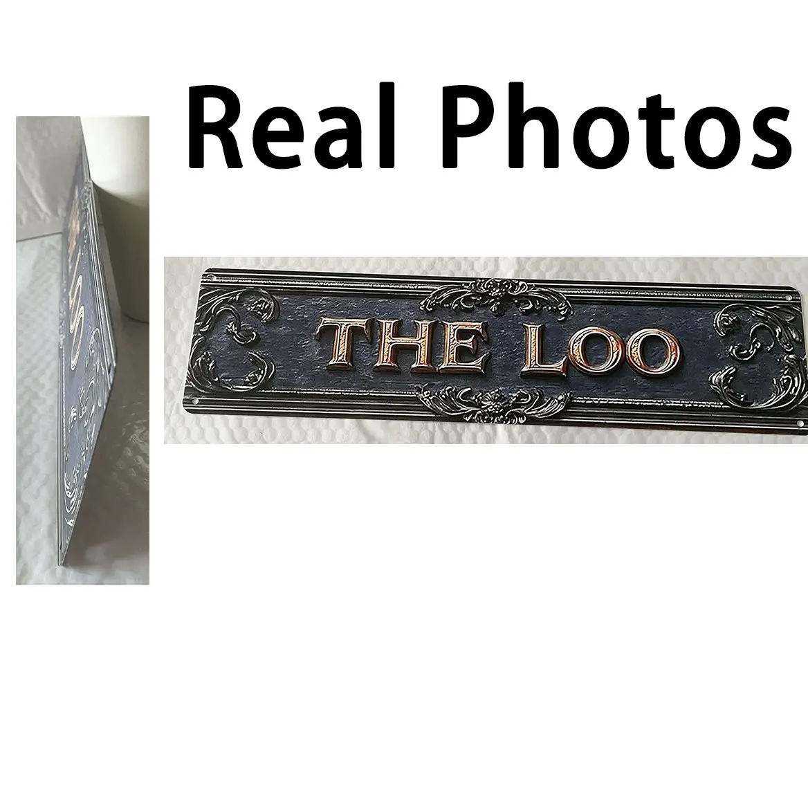 Vintage  The Loo Sign Retro Metal Sign Rustic Farmhouse Design for bathroom Decoration - Bathroom Signs Funny Wall Art Plaque Decorative Wall Sign 4x16 Inch