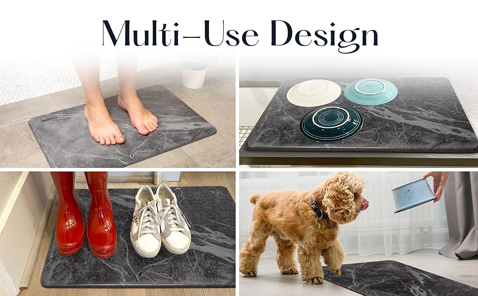 Diatomaceous Earth Shower Mat, Non-Slip Super Absorbent Quick Drying Bathroom Floor Mat, Natural, Easy to Clean