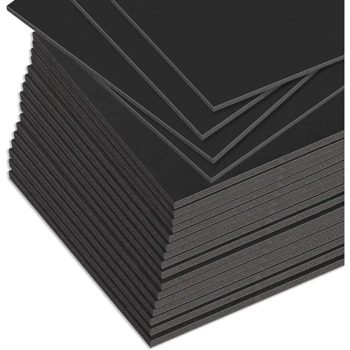 20-Pack Black Polystyrene Foam Board Sheets, 11.7"x16.5" A3 Size, 5MM (1/5") Thick Acid-Free Foam Core Bulk Pack for Crafters' Presentations, Mounting Base Projects