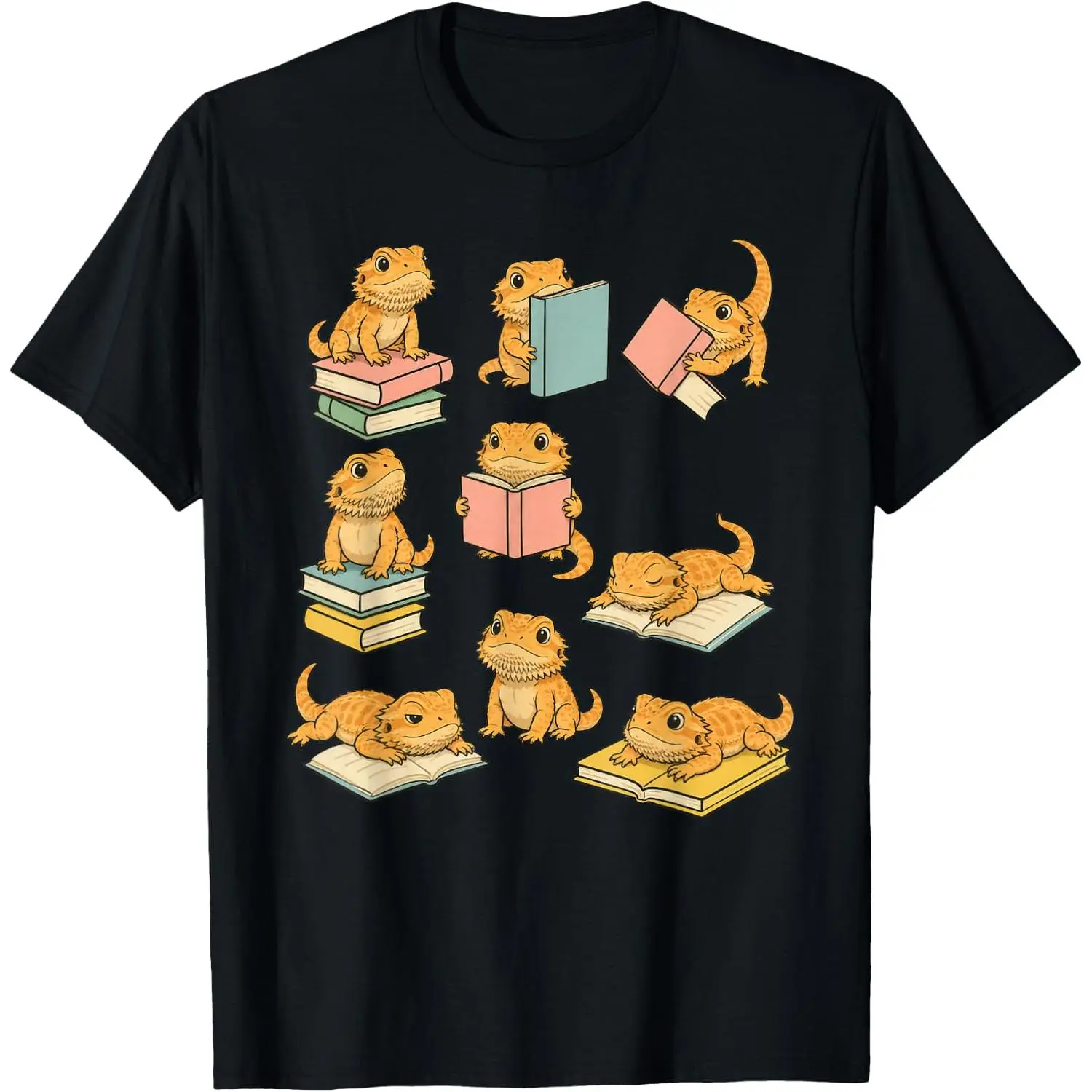 Funny Bearded Dragons Reading Books T-Shirt