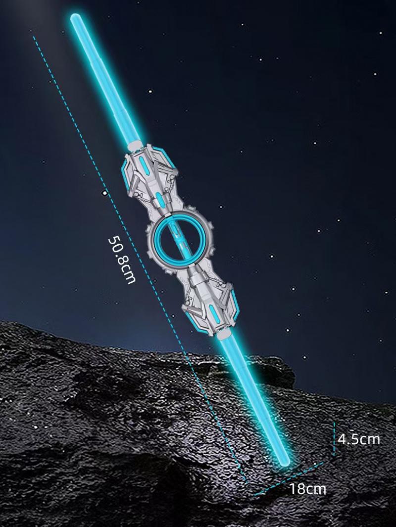 Blazing Hurricane Lightsaber - 2-in-1 Retractable Double-Blade, 24-Color LED Lights & 360 °     Spinning. STEM-Inspired Role-Play Toy, Interactive Open-Ended Fun for Boys & Girls. Cool Laser Sword for Daily/Costume Party!