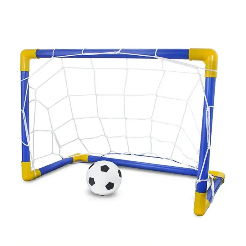 1PC Indoor Mini Folding Inflatable Soccer Goal Net Set - Plastic Frame, 188g, 44.7x25.0x32.3cm, Durable Kids Ball Football Toy, Easy Installation, for Practicing Scoring, Team Games & Improving Children's Hands-On Ability
