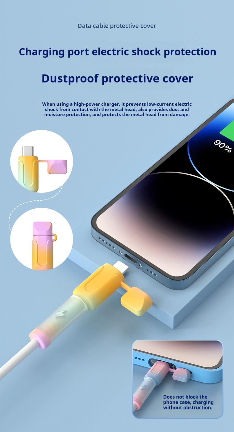 Data cable protective cover, charging cable protective cover, anti-break connector protective cover, suitable for IOS and Android phone charging cables
