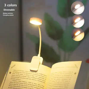 Mini 4-LED Rechargeable Book Light, Eye Care Reading Lamp, Adjustable Brightness, USB Rechargeable Dimmable, 3 Color Temperatures, Lightweight Clip-On Design, Rechargeable USB Lamp, USB Powered LED