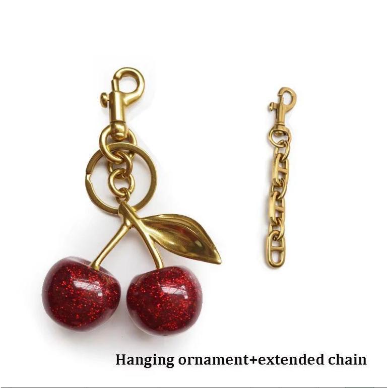 Nine styles of crystal cherry pendants, suitable for coach bags, women's handbags, shoulder bags, and keychain accessories anniversary,wedding Stylish Playful Charm Backpack Charm purse accessories bag charm