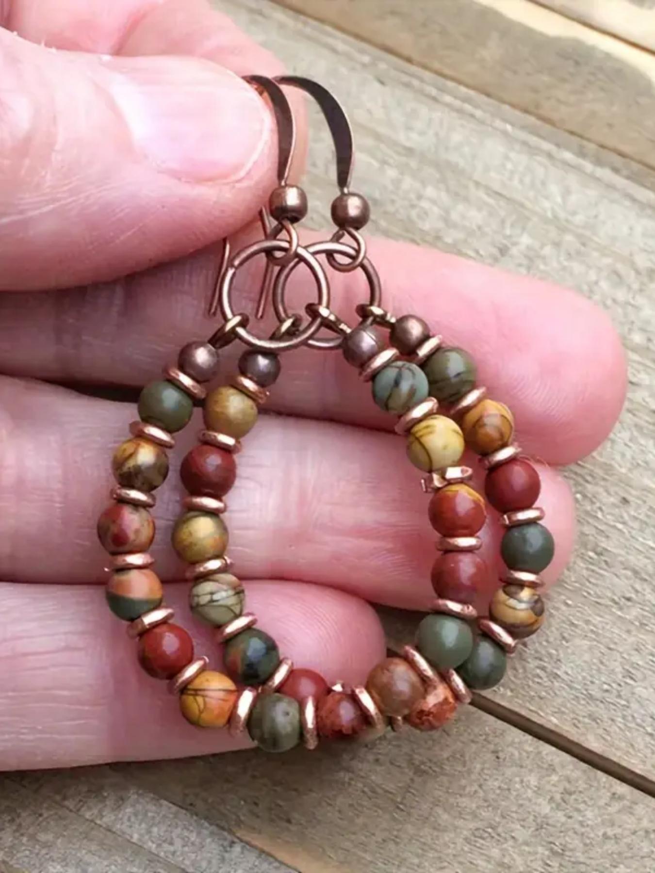 Vintage Creative Water Drop Beaded Earrings, Bohemian Vintage Ear Jewelry Memorial Gift, Unique Design for Women & Girls, Boho Style Jewelry