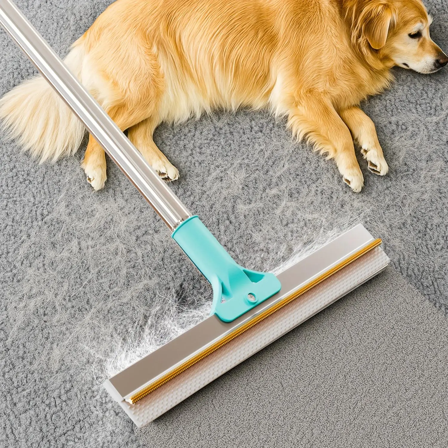 Carpet Rake For Pet Hair Removal - Dog Hair Remover Tool With 51in Handle - Perfect For Upholstery, Rugs & Stairs - Spring Cleaning Must-Have & Mother'S Day Essential