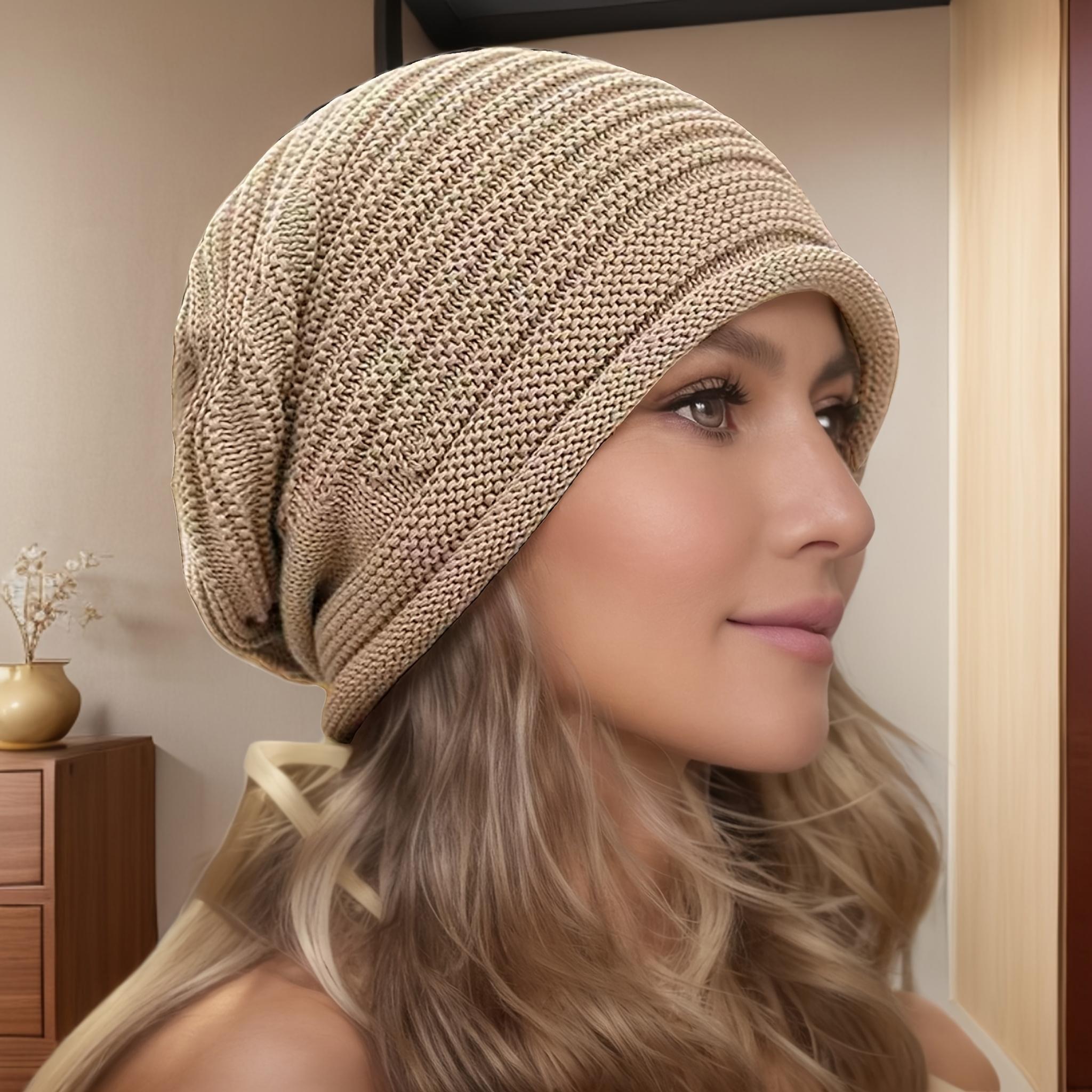 Double Layer Beanie Hat for Men & Women - Black Striped Warm Slouchy Cap with Ear Protection, Lightweight & Fitted for Outdoor Cycling, Running, and Winter Sports, Winter Sports Hat |   Double Layered Beanie |   Texture