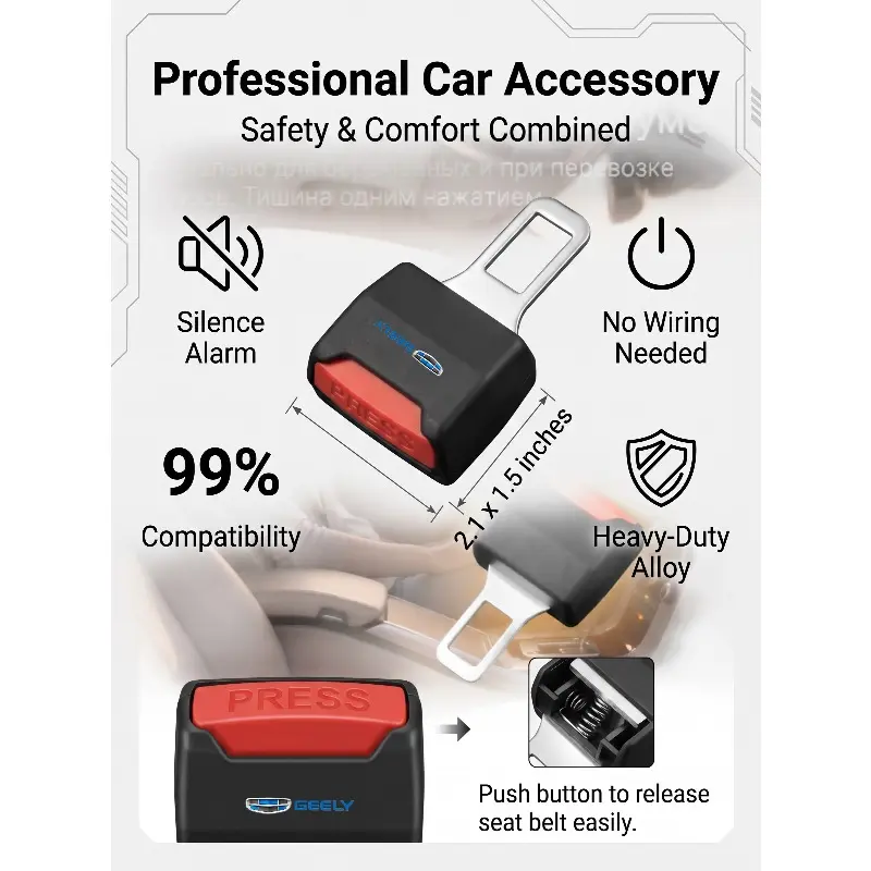 Easy Installation Safety Seatbelt Lock Buckle Plug for Geely Monjaro Preface Coolray Tugella Azkarra Emgrand Okavango