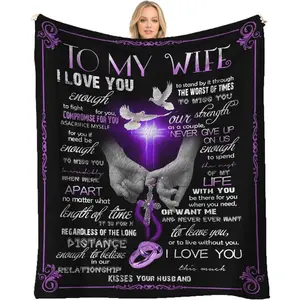 SummerVibes Gifts for Wife from Husband Soft Warm Blanket Wedding Christmas Valentines Birthday Presents for Her Cozy Throws for Women