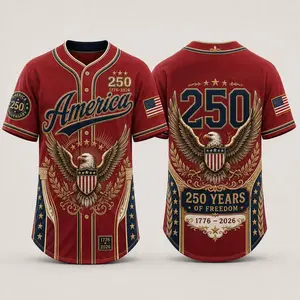 USA 250th Anniversary Baseball Jersey, America Semiquincentennial 1776-2026 Shirt, USA Patriotic Eagle,Comfortable and soft in texture, a gift for Independence Day celebration. Suitable for men, women and families in summer clothing.