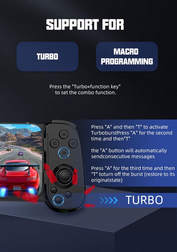 Streaming Gaming Controller Support for PS4 Game Mobile Joystick Gamepad With Six Axis Gyroscope for Android/IOS Wireless Pro Controller with Turbo Custom Engraved