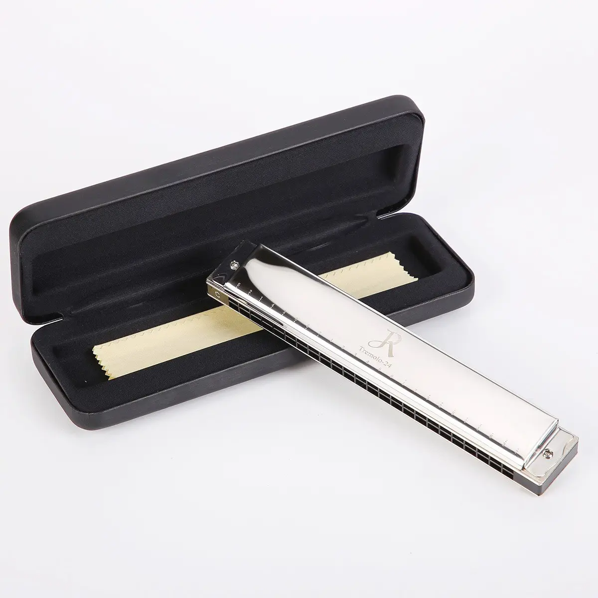 Upgraded 24 Holes Octave-Tuned Harmonica, Metal Harmonica Key of C with Case, Beginner-Friendly Instrument, Perfect for Learning Music, Musical Instruments