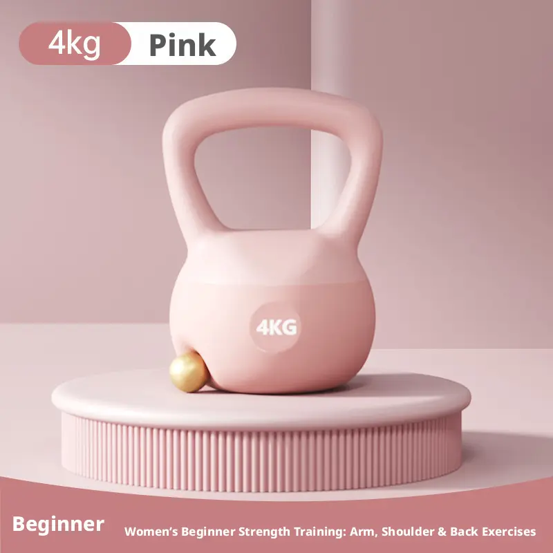 Pink Soft Dumbbell - 4kg Single Weight with Comfortable Grip Handle, Ideal for Women’s Home Gym Core Strength Training, Shoulders & Back Workouts, Dumbbells, Fitness Workouts