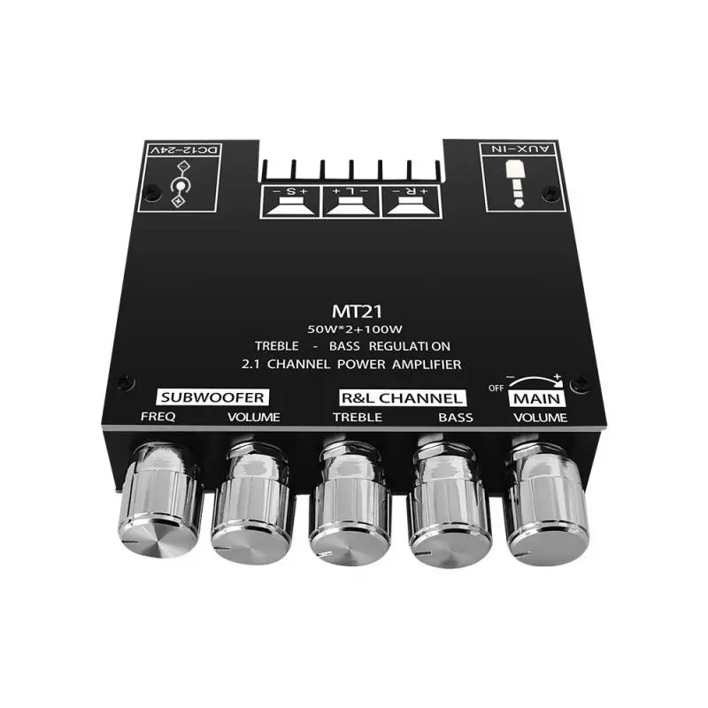 2.1-channel audio receiver power amplifier module, 2.1-channel Bluetooth-compatible audio amplifier module, 50W*2+100W BT amplifier module, Stereo Amplifier