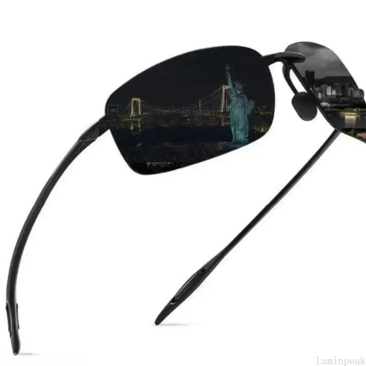 Flexible Rimless Sunglasses for Male, Lightweight TR90 Frame with Anti-Glare Polarized Lens, UV Protection for Daily Driving & Running Riding, Outdoor Eyewear, Men's Sunglasses, Cycling