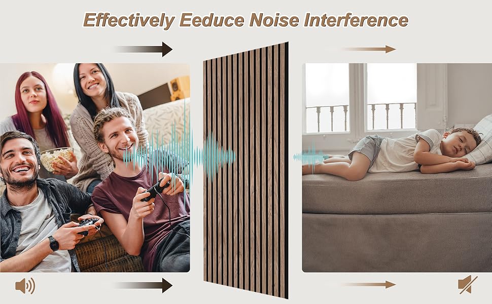 AKK-PANE Acoustic Wood Slat Wall Panels, 2-Piece 47.2"x23.6" 15.5ft²-3D Fluted Soundproof Wood Panels for Wall & Ceiling, Sound Absorbing Decorative Wooden Panel for Home & Office