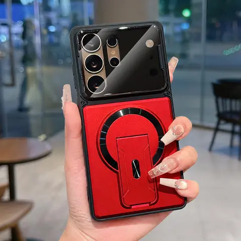OREKROY Magnetic Case for Samsung Galaxy Series (S26 Ultra Plus, S25, S24, S23 Ultra) - Multi-Model Cover with Built-in Kickstand, HD Camera Lens Protector, Military-Grade Shockproof Drop Resistance, Wireless Charging Compatible