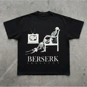 Y2K Berserk Skeleton T-Shirt, Vintage Graphic Tees Gothic Grunge Y2k Emo Scene Amity Affliction Style Clothes Men Women Streetwear