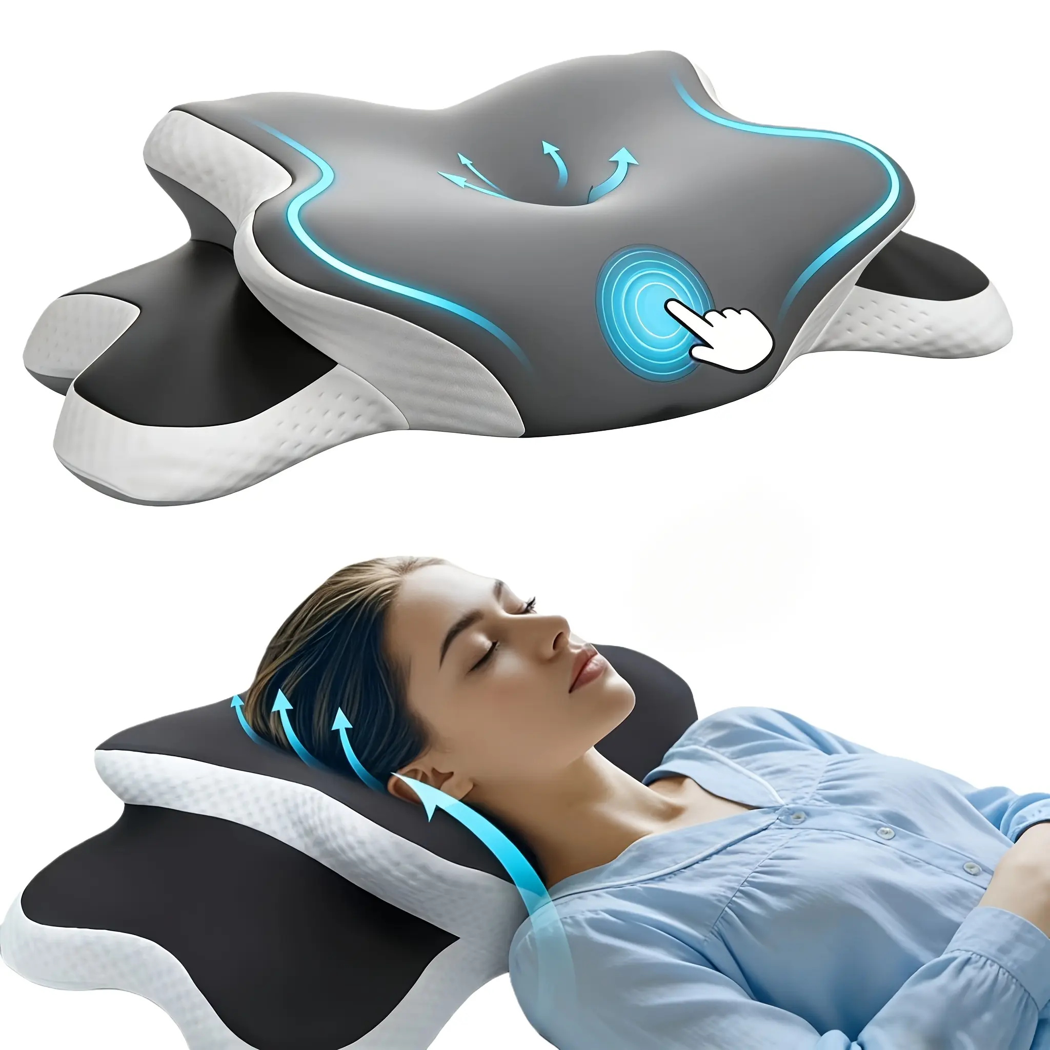 A cervical pillow that conforms to ergonomics, with slow rebound support, breathable and cool fabric, and machine washable pillowcase, suitable for side sleeping, back sleeping, and prone sleeping, providing gentle cervical comfort