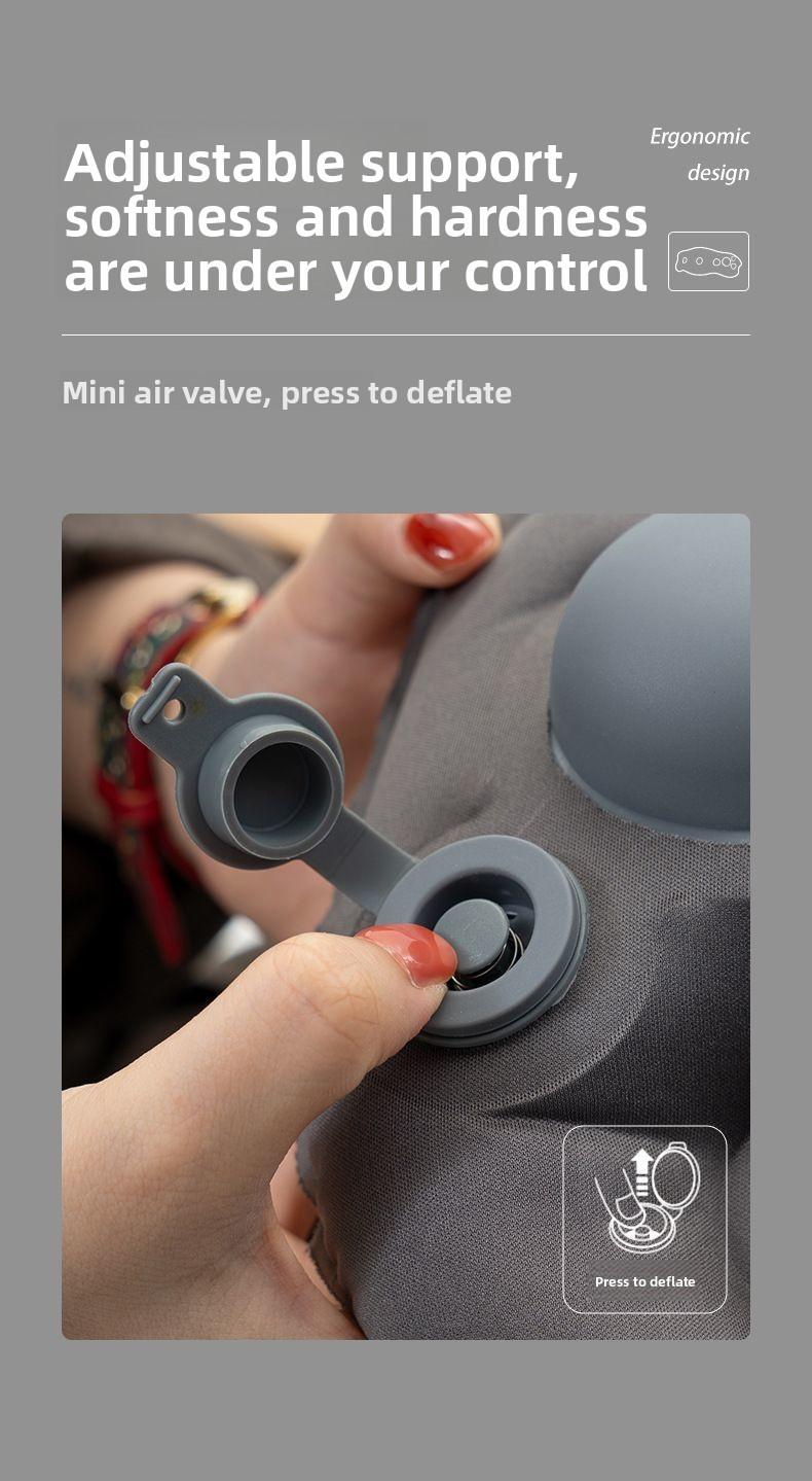 TPU Inflatable Lumbar Neck Pillow Portable Foldable Press Type for Travel Office Car