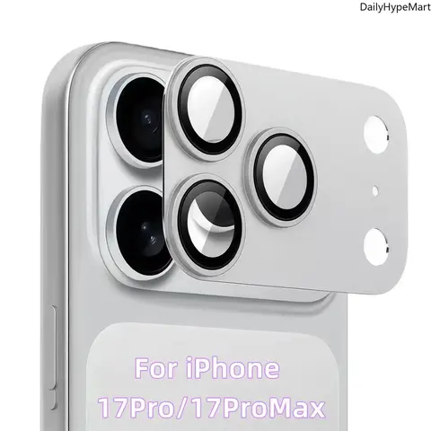 Fashion Metal HD Tempered Glass Camera Lens Protector for iPhone 17 Pro - Funky Glamorous Decorative Smartphone Protector, Durable Cellphone Accessory, Accessories Cover