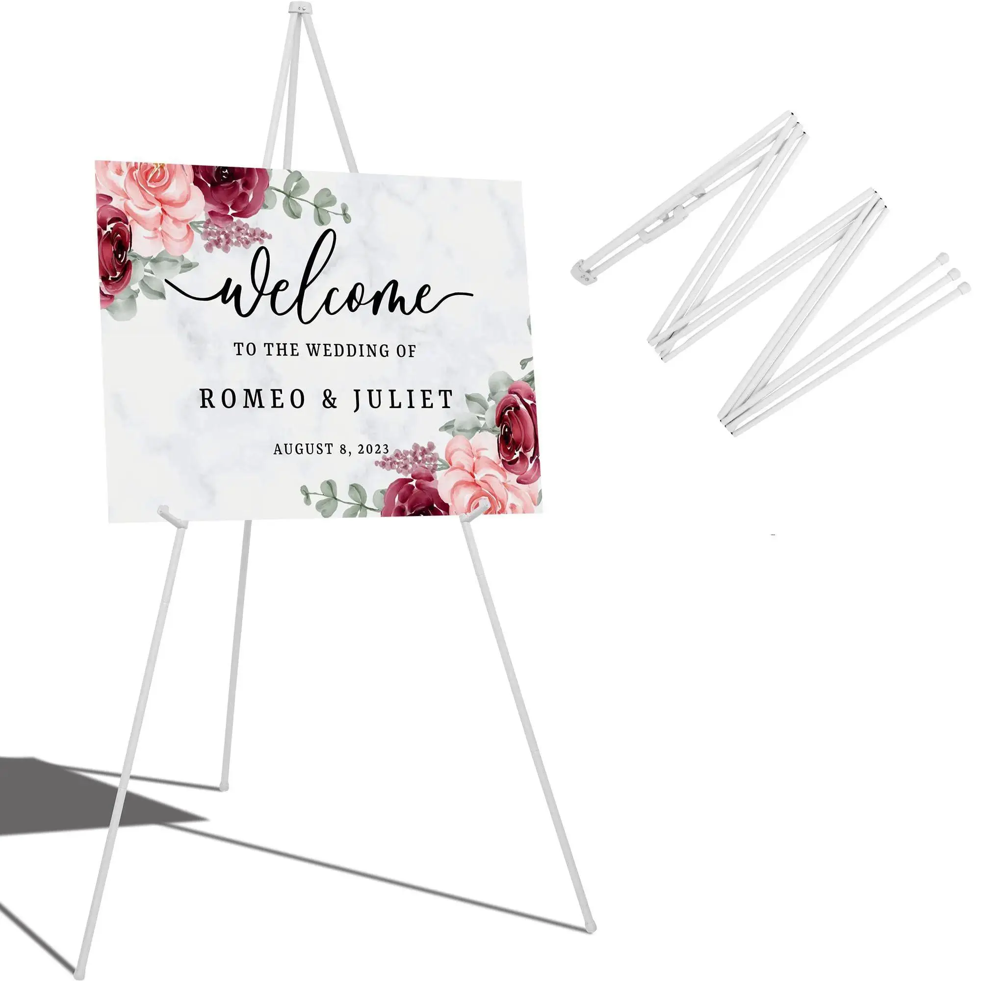 Portable Folding Poster Stand, Adjustable metallic Tripod Stand, Wedding Sign Display Easel, Whiteboard Easel, Presentation Board for Home & Office, Dry Erase Board, Dry Erase Board With Stand, Standing Whiteboard