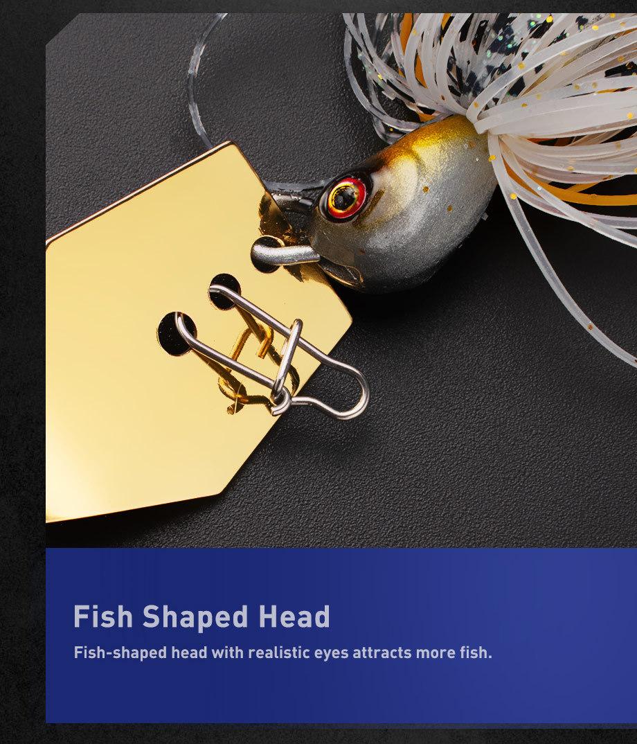 5pcs,Bladed Jig Fishing Lures Kit,Silicone Skirted Jig Head with Sharp Hooks,3D Eyes Bass Lures for Freshwater Saltwater,Durable Fishing Tackle